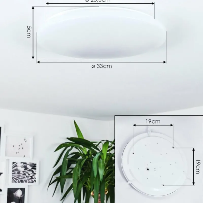 hofstein Plafonnier Weesen LED Blanc, 1 lumière, Détecteur de mouvement