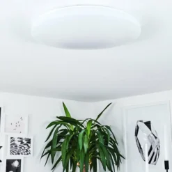 hofstein Plafonnier Weesen LED Blanc, 1 lumière, Détecteur de mouvement