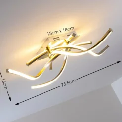 hofstein Plafonnier Wellington LED Aluminium, 4 lumières* Éclairage Led