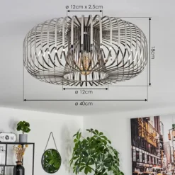 Lampes Industrielles-hofstein Plafonnier Wemude Argenté, 1 lumière