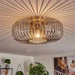 Lampes Industrielles-hofstein Plafonnier Wemude Argenté, 1 lumière