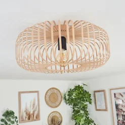 Luminaires Scandinaves-hofstein Plafonnier Wemude Beige, Noir, 1 lumière