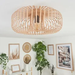 Luminaires Scandinaves-hofstein Plafonnier Wemude Beige, Noir, 1 lumière