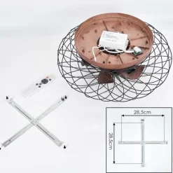 hofstein Plafonnier Wemude Brun, Noir, 4 lumières, Télécommandes