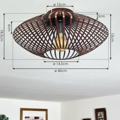 Lampes Vintages & Rétros-hofstein Plafonnier Wemude Cuivre, Noir, 1 lumière