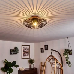 Lampes Vintages & Rétros-hofstein Plafonnier Wemude Cuivre, Noir, 1 lumière