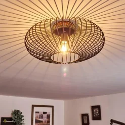 Lampes Vintages & Rétros-hofstein Plafonnier Wemude Cuivre, Noir, 1 lumière