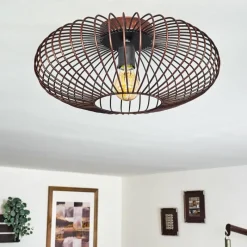 Lampes Vintages & Rétros-hofstein Plafonnier Wemude Cuivre, Noir, 1 lumière