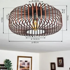 Lampes Vintages & Rétros-hofstein Plafonnier Wemude Cuivre, Noir, 1 lumière