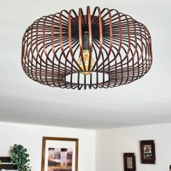 Lampes Vintages & Rétros-hofstein Plafonnier Wemude Cuivre, Noir, 1 lumière