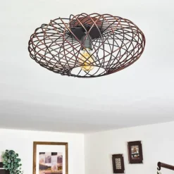 Lampes Vintages & Rétros-hofstein Plafonnier Wemude Cuivre, Noir, 1 lumière