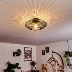 Lampes Vintages & Rétros-hofstein Plafonnier Wemude Cuivre, Noir, 1 lumière