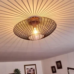 Lampes Vintages & Rétros-hofstein Plafonnier Wemude Cuivre, Noir, 1 lumière