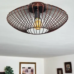 Lampes Vintages & Rétros-hofstein Plafonnier Wemude Cuivre, Noir, 1 lumière