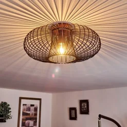 Lampes Vintages & Rétros-hofstein Plafonnier Wemude Cuivre, Noir, 1 lumière