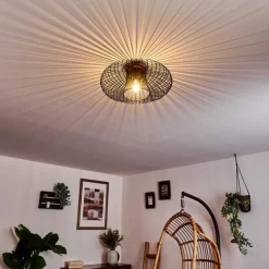 Lampes Vintages & Rétros-hofstein Plafonnier Wemude Cuivre, Noir, 1 lumière