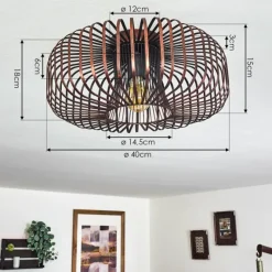 Lampes Vintages & Rétros-hofstein Plafonnier Wemude Cuivre, Noir, 1 lumière