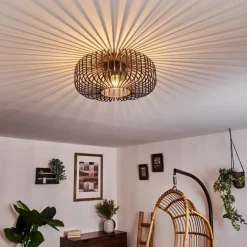 Lampes Vintages & Rétros-hofstein Plafonnier Wemude Cuivre, Noir, 1 lumière