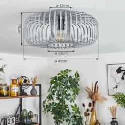 hofstein Plafonnier Wemude Gris, 1 lumière* Plafonniers