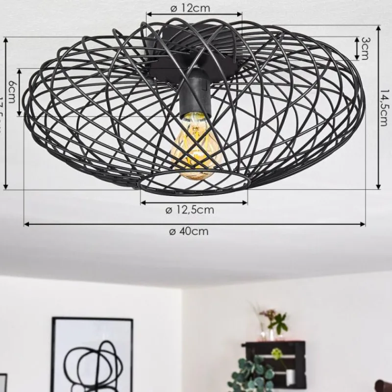 hofstein Plafonnier Wemude Noir, 1 lumière