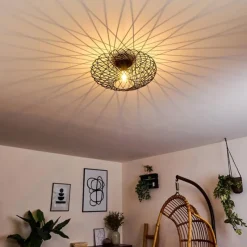 hofstein Plafonnier Wemude Noir, 1 lumière