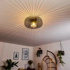 hofstein Plafonnier Wemude Noir, 1 lumière