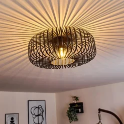 hofstein Plafonnier Wemude Noir, 1 lumière