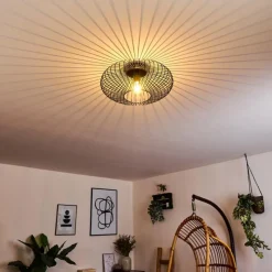 hofstein Plafonnier Wemude Noir, 1 lumière