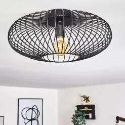 hofstein Plafonnier Wemude Noir, 1 lumière