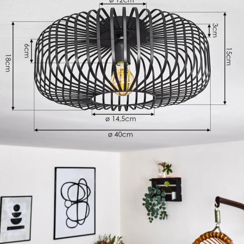 hofstein Plafonnier Wemude Noir, 1 lumière