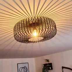 hofstein Plafonnier Wemude Noir, 1 lumière