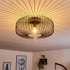 hofstein Plafonnier Wemude Noir, 1 lumière