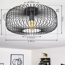 hofstein Plafonnier Wemude Noir, 1 lumière