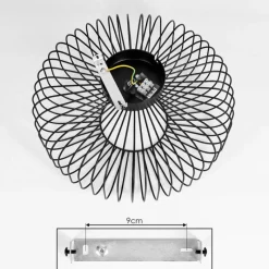 hofstein Plafonnier Wemude Noir, 1 lumière