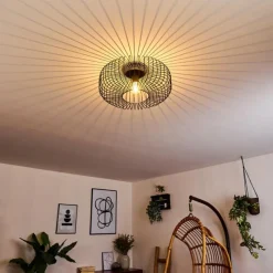 hofstein Plafonnier Wemude Noir, 1 lumière