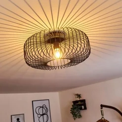 hofstein Plafonnier Wemude Noir, 1 lumière