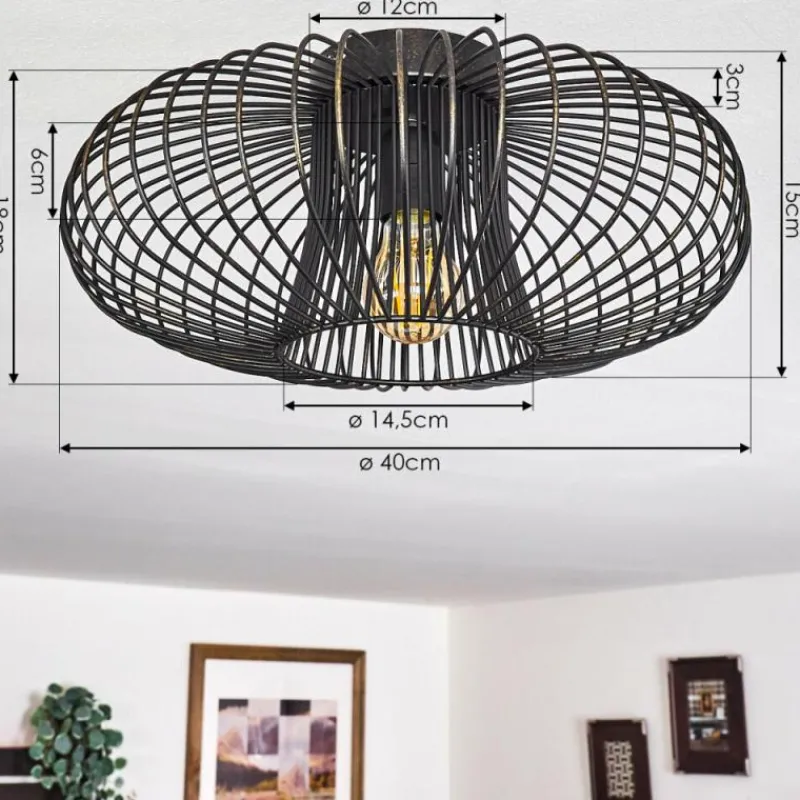 Lampes Dorées-hofstein Plafonnier Wemude Noir doré, 1 lumière