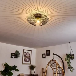 Lampes Dorées-hofstein Plafonnier Wemude Noir doré, 1 lumière