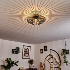 Lampes Dorées-hofstein Plafonnier Wemude Noir doré, 1 lumière