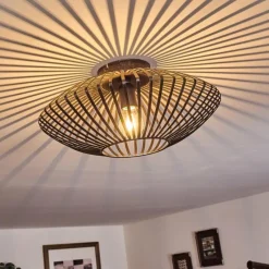 Lampes Dorées-hofstein Plafonnier Wemude Noir doré, 1 lumière