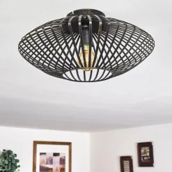 Lampes Dorées-hofstein Plafonnier Wemude Noir doré, 1 lumière