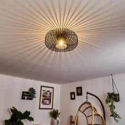 Lampes Dorées-hofstein Plafonnier Wemude Noir doré, 1 lumière