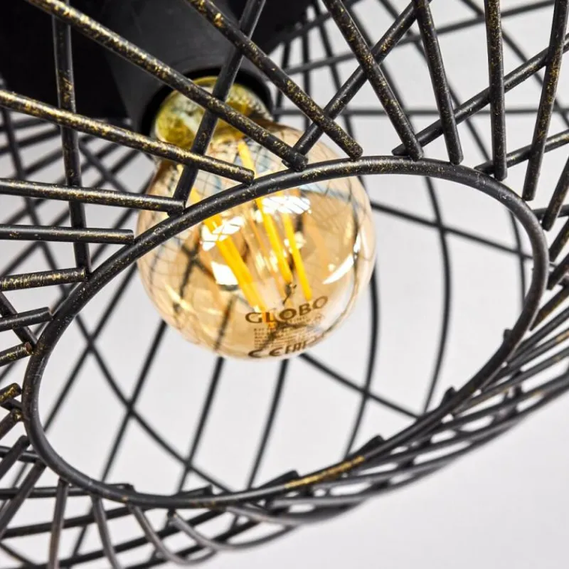 Lampes Dorées-hofstein Plafonnier Wemude Noir doré, 1 lumière