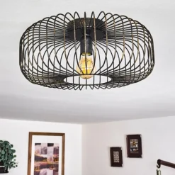 Lampes Dorées-hofstein Plafonnier Wemude Noir doré, 1 lumière