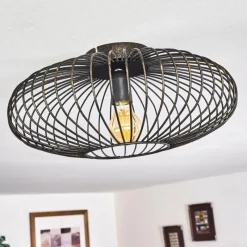 Lampes Dorées-hofstein Plafonnier Wemude Noir doré, 1 lumière