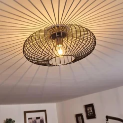 Lampes Dorées-hofstein Plafonnier Wemude Noir doré, 1 lumière