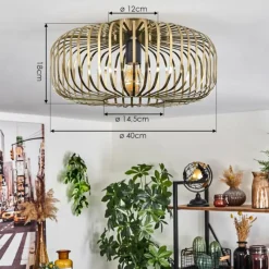 hofstein Plafonnier Wemude Vieux laiton, 1 lumière* Plafonniers