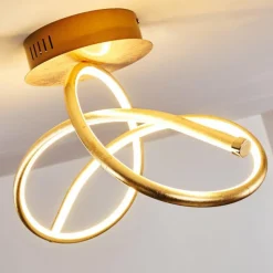 Lampes Art Déco-hofstein Plafonnier Wengi LED Or, 1 lumière