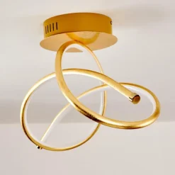 Lampes Art Déco-hofstein Plafonnier Wengi LED Or, 1 lumière