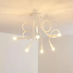 Lampes Vintages & Rétros-hofstein Plafonnier Wertach Blanc, 6 lumières